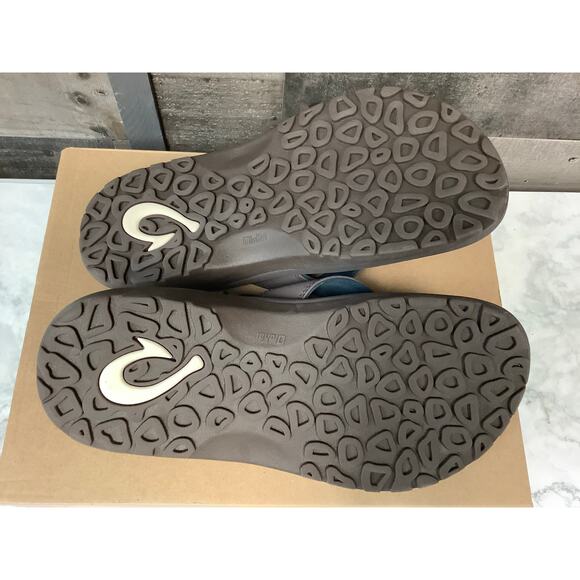 OluKai Men's 7 Brown Dark Wood Ohana Slide Sandals Casual Beach Summer LB7-2 - Picture 7 of 8